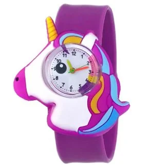 Fako - Kinderhorloge - Slap On Mini - Eenhoorn - Unicorn - Regenboog - Paars