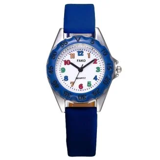 Fako - Kinderhorloge - Regenboog - Ø 32mm - Donkerblauw
