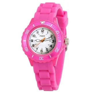 Fako - Kinderhorloge - Siliconen - Classic - Fuchsia