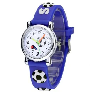 Fako - Kinderhorloge - 3D - Voetbal - Donkerblauw