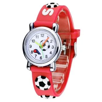 Fako - Kinderhorloge - 3D - Voetbal - Rood