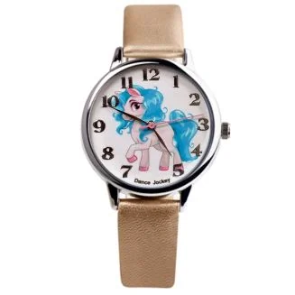 Fako - Kinderhorloge - Eenhoorn - Unicorn - Soft - Goud