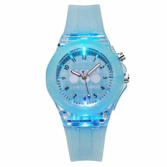 Fako - Kinderhorloge - Siliconen - Light - Ø 38mm - Rabbit - Lichtblauw