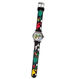 Fako - Kinderhorloge - 3D - Dinosaurus - Dino - Zwart