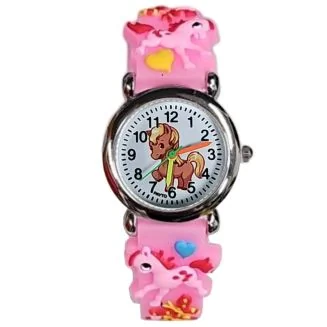 Fako - Kinderhorloge - 3D - Eenhoorn Bubbles – Roze