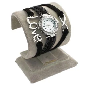 Fako - Armband Horloge - Multi Infinity Love - Zwart