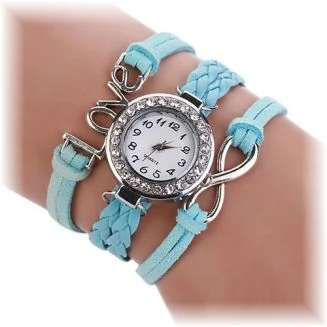 Fako - Armband Horloge - Multi Infinity Love - Lichtblauw