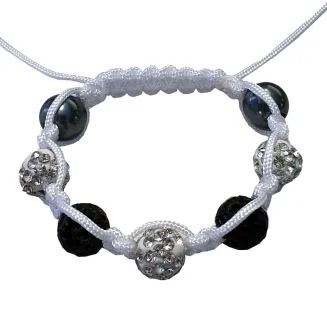 Fako Bijoux - Armband - Disco Dots Kids - Zwart/Wit