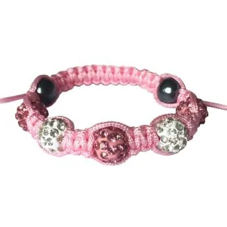 Fako Bijoux - Armband - Disco Dots Kids - Roze/Wit