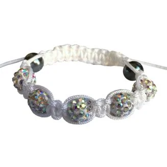Fako Bijoux - Armband - Disco Dots Kids - Wit MC