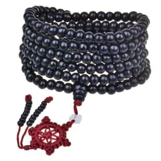 Fako Bijoux - Buddha Armband - Sandelhout - XL - Zwart