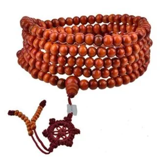 Fako Bijoux - Buddha Armband - Sandelhout - XL - Roodbruin