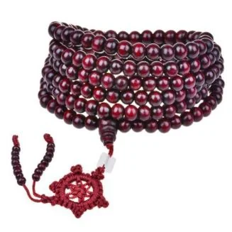 Fako Bijoux - Buddha Armband - Sandelhout - XL - Donkerbruin