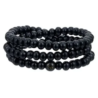 Fako Bijoux - Buddha Armband - Sandelhout - Classic - 6mm - Zwart
