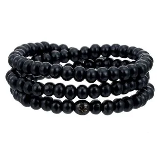 Fako Bijoux - Buddha Armband - Sandelhout - Classic - 8mm - Zwart