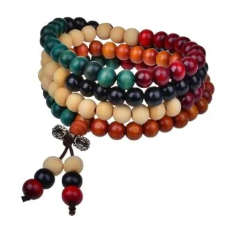 Fako Bijoux - Buddha Armband - Sandelhout - 8mm - Multicolor