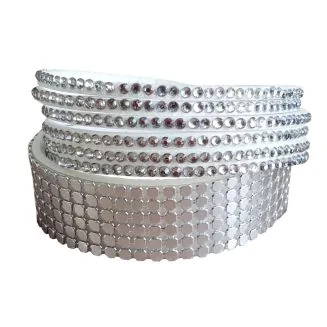 Fako Bijoux - Wikkelarmband - Metal Bling - Wit