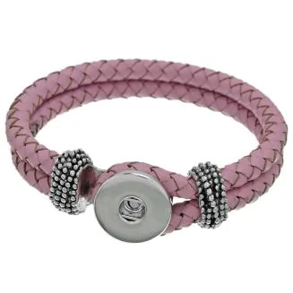 Fako Bijoux - Armband Voor Click Buttons - Gevlochten - Roze