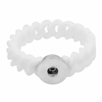 Fako Bijoux - Armband - Click Buttons - Siliconen - Wit