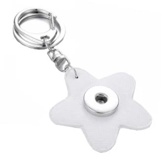 Fako Bijoux - Sleutelhanger Voor Click Buttons - Bloem Wit