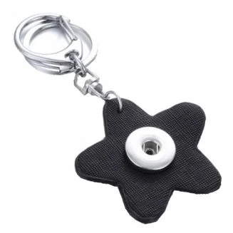 Fako Bijoux - Sleutelhanger Voor Click Buttons - Bloem Zwart
