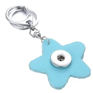 Fako Bijoux - Sleutelhanger Voor Click Buttons - Bloem Lichtblauw