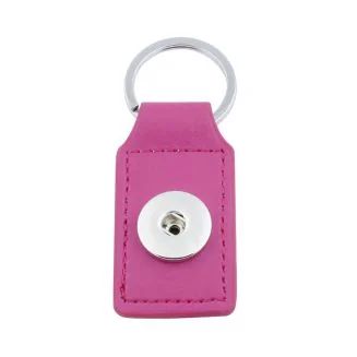 Fako Bijoux - Sleutelhanger Voor Click Buttons - Leder Tag Fuchsia