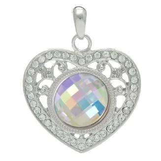 Fako Bijoux - Kettinghanger - Click Buttons - Hart + Glas Multi