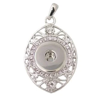 Fako Bijoux - Kettinghanger Voor Click Buttons - Ovaal Strass