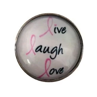 Fako Bijoux - Click Button - Glas - Live Laugh Love Ribbon