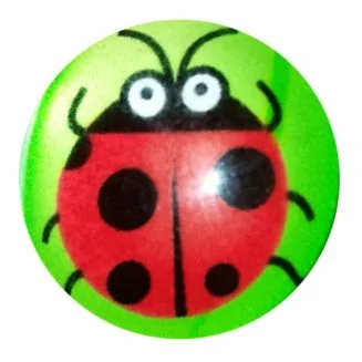 Fako Bijoux - Click Button - Glas - Lieveheersbeestje