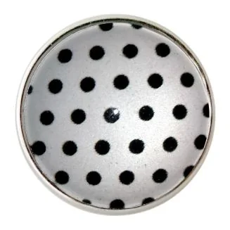 Fako Bijoux - Click Button - Glas - Stippen Wit