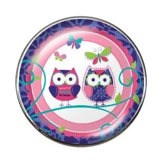Fako Bijoux - Click Button - Glas - Uiltjes - Roze/Paars