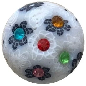 Fako Bijoux - Click Button - Fimoklei - Bloemetjes Grijs