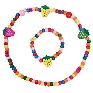 Fako Bijoux - Kinderketting en Armband - Aardbeitjes