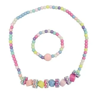 Fako Bijoux - Kinderketting en Armband - Plastic - Blokjes