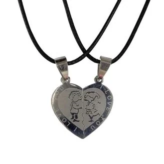 Fako Bijoux - Vriendschapsketting - RVS - Hart - I Love You Boy/Girl