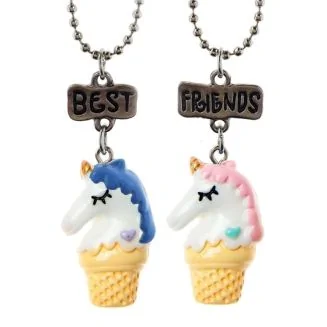 Fako Bijoux - Vriendschapsketting - Eenhoorn - Unicorn - Best Friends - Roze/Blauw