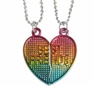 Fako Bijoux - Vriendschapsketting - BFF Ketting - Hart Fluor - Best Friends - Multicolor