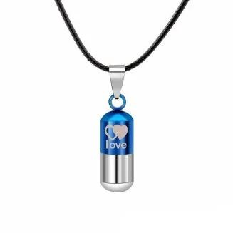 Fako Bijoux - Ketting Ashanger / Assieraad - Love - Blauw