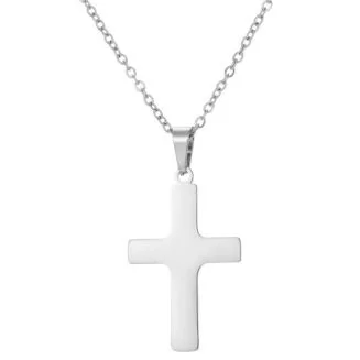 Fako Bijoux - Ketting Met Kruisje - Stainless Steel - RVS - Staal - Zilverkleurig