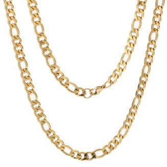 Fako Bijoux - Schakelketting Figaro - Staal - RVS - Figaro Ketting - 7.5mm - 50cm - Goudkleurig