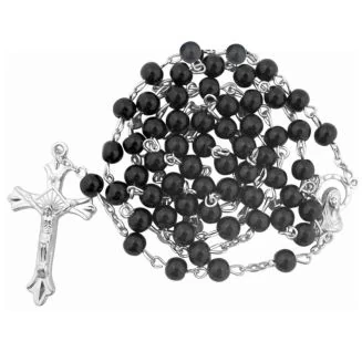 Fako Bijoux - Ketting - Rozenkrans - Zwart - 6mm