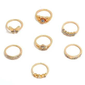 Fako Bijoux - Bohemian Stijl Ringenset - Enya - 7-Delig - Goudkleurig