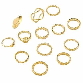 Fako Bijoux - Bohemian Stijl Ringenset - Orinoco - 13-Delig - Goudkleurig