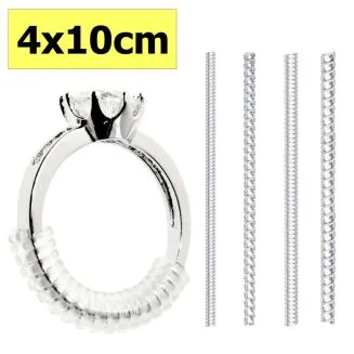 Fako Bijoux - Ringverkleiner Set - Ring Verkleiner - 4x10cm - Transparant + GRATIS Zilverwerk Doekje