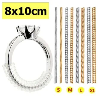 Fako Bijoux - Ringverkleiner Set - Ring Verkleiner - 8 Stuks Van 10cm - Transparant & Goudkleurig