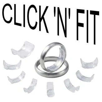 Fako Bijoux - Ringverkleiner Set Click 'n' Fit Halfrond - TPU - Ring Verkleiner - 8 Verschillende Maten - Transparant