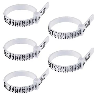 Fako Bijoux - Ringmaat Meter - Ring Vinger Meetgereedschap - US Maatvoering - Wit - 5 Stuks
