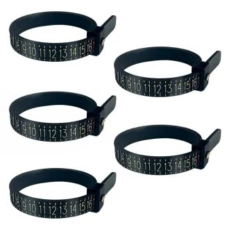 Fako Bijoux - Ringmaat Meter - Ring Vinger Meetgereedschap - US Maatvoering - Zwart - 5 Stuks